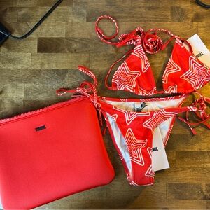 TRIANGL-  VINCA - ELVI RED STAR TRIANGLE BIKINI SET